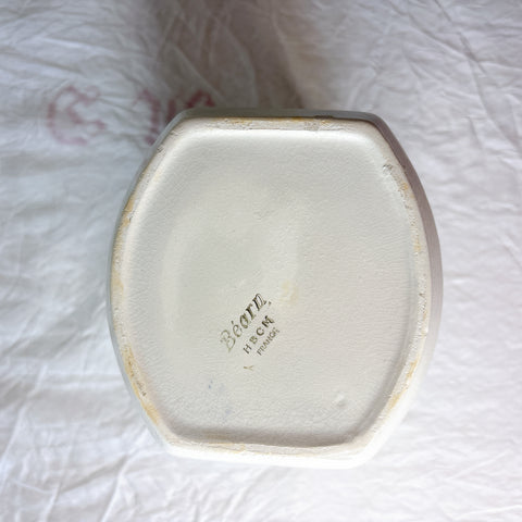 クレイユエモントロー  HBCM Béarn バスク柄 陶器キャニスター 「赤x青 」フランスアンティーク　ブロカント　蚤の市
