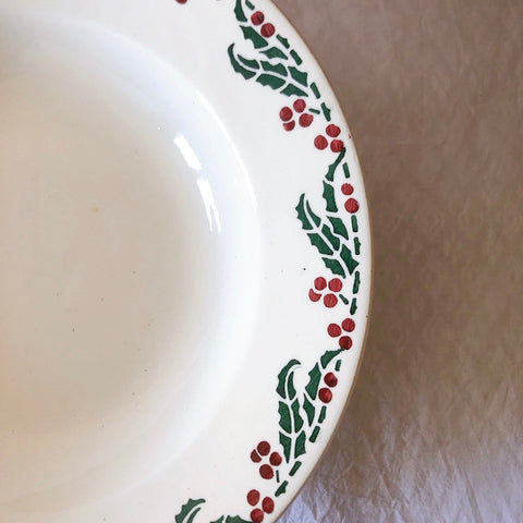 ご予約フランスアンティーク クレイユモントロー HOUX　柊　スーププレート・深皿 フランスアンティーク食器　ブロカント　蚤の市