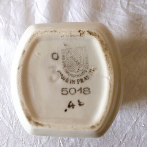 フランスアンティーク サンタマン バスク柄陶器キャニスター 「イエロー・ブルー」 フランスアンティーク食器　ブロカント　蚤の市