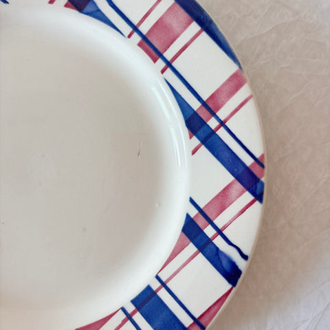 ディゴワンサルグミンヌ 『BASQUE』バスク柄 デイナープレート フランスアンティーク食器 フランス蚤の市　ブロカント 　バスクアンティーク