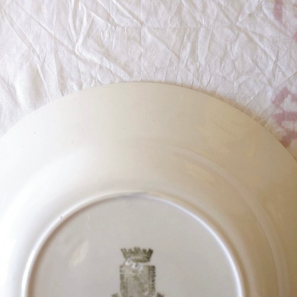 サンタマン　Saint amand バスク柄スーププレート、クルーズプレート フランスアンティーク食器 ブロカント 蚤の市