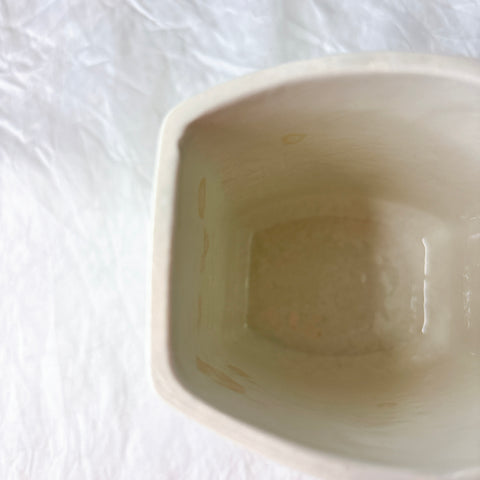 クレイユエモントロー  HBCM Béarn バスク柄 陶器キャニスター 「赤x青 」フランスアンティーク　ブロカント　蚤の市