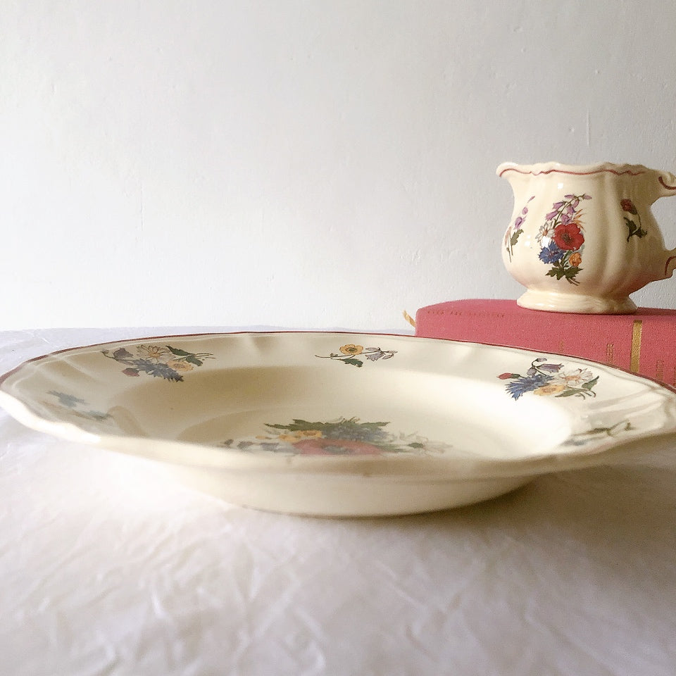 ディゴワンサルグミンヌ Digoin＆sarreguemines アグレスト 深皿 クルーズプレート フランスアンティーク食器 フランス蚤の市・ブロカント