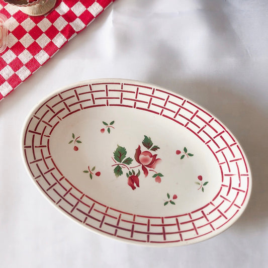 ディゴワンサルグミンヌ Digoin&sarreguemines 『ROSE』バラ柄 ラヴィエ フランスアンティーク食器 ブロカントアンティーク 蚤の市