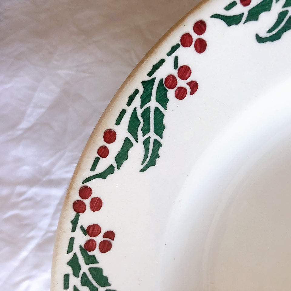 ご予約フランスアンティーク クレイユモントロー HOUX　柊　スーププレート・深皿 フランスアンティーク食器　ブロカント　蚤の市