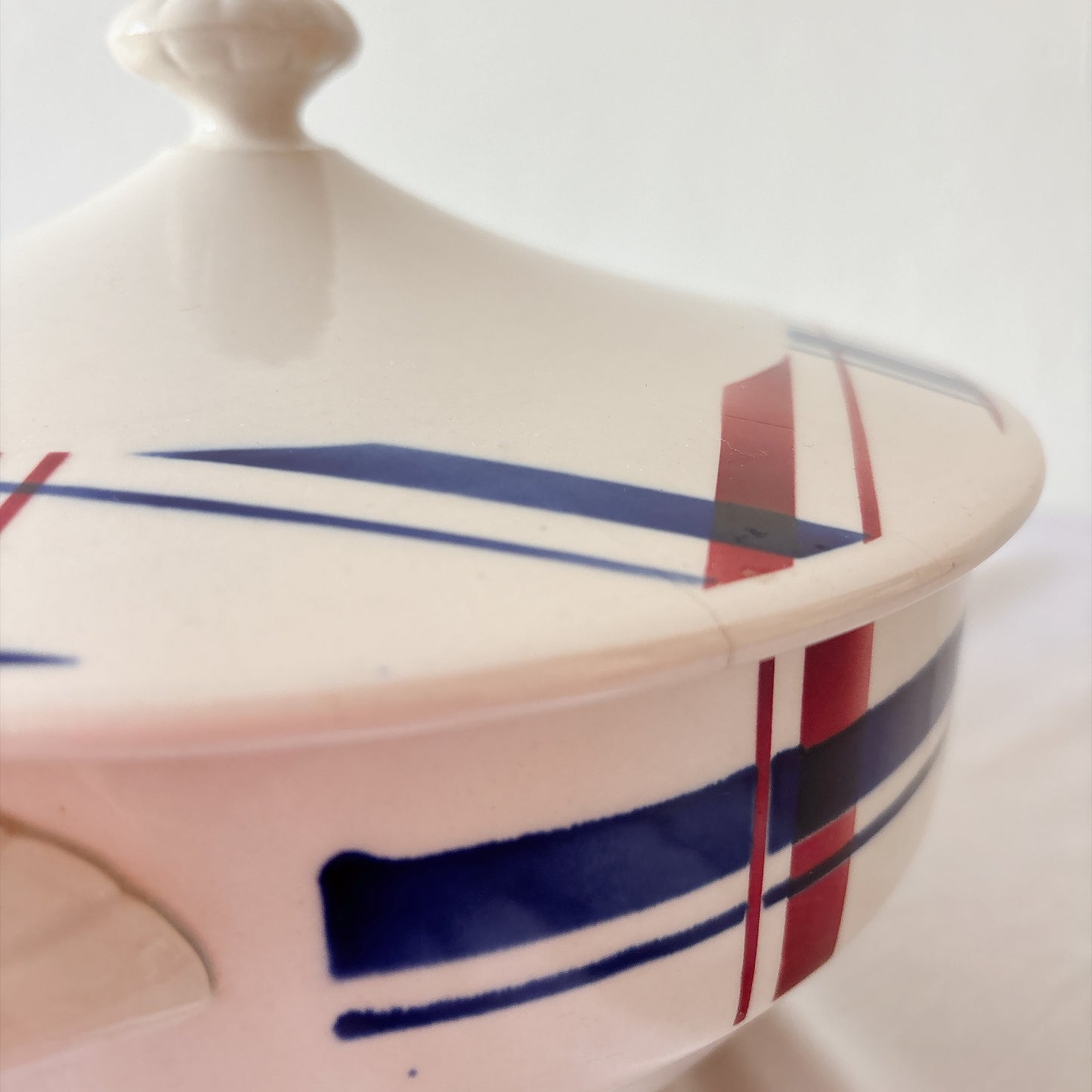 ディゴワンサルグミンヌ 『BASQUE』バスク柄　スーピエール フランスアンティーク食器 フランス蚤の市　ブロカント 　バスクアンティーク
