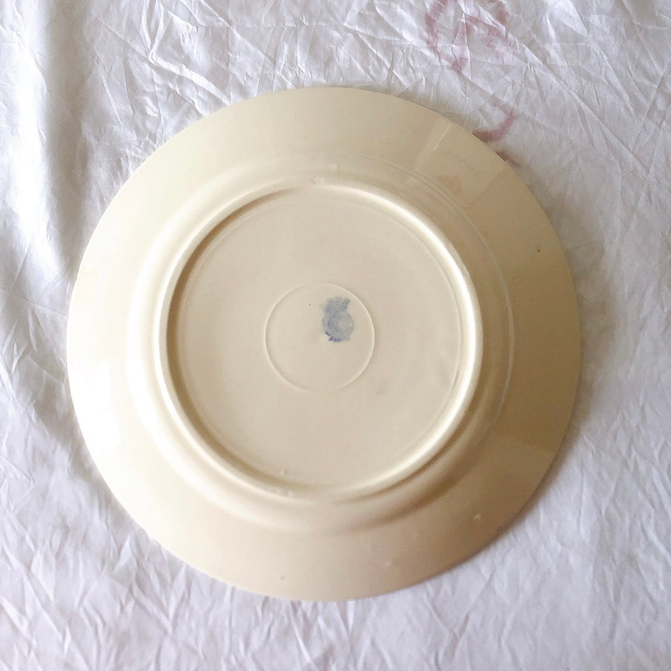 フランスアンティーク　バドンヴィレー　バラ柄ディナープレート　平皿　フランスアンティーク食器 ブロカントアンティーク 蚤の市