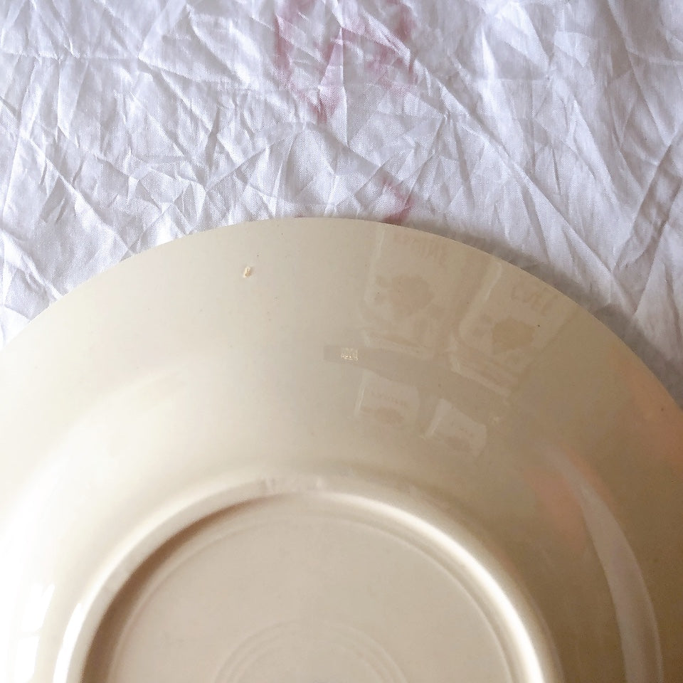 フランスアンティーク　バドンヴィレー　バラ柄スーププレート　深皿　フランスアンティーク食器 ブロカントアンティーク 蚤の市