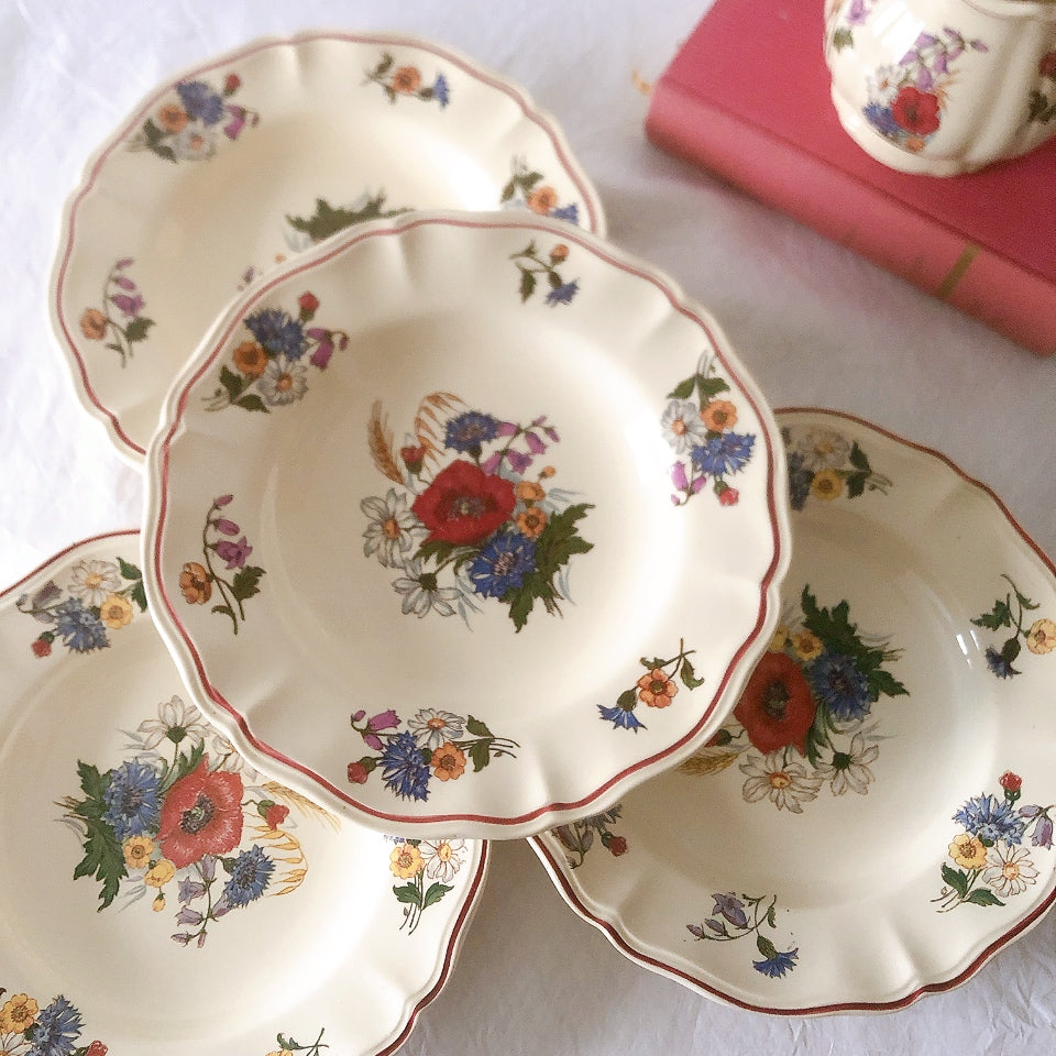 ディゴワンサルグミンヌ Digoin＆sarreguemines アグレスト コーヒーカップ＆ソーサー２客セット フランスアンティーク食器 フランス蚤の市・ブロカント