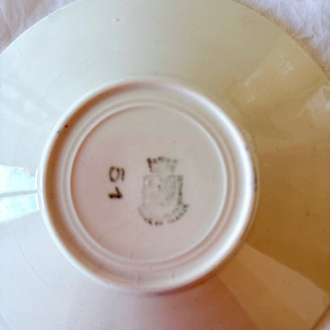 フランスアンティーク サンタマン バスク柄カップアンドソーサー　ブロカント 蚤の市 フランスアンティーク食器