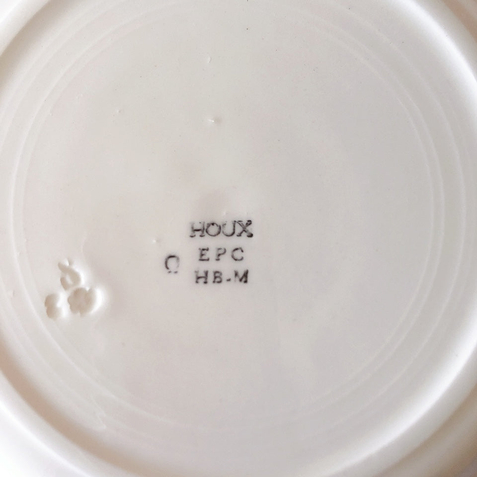 ご予約　フランスアンティーク クレイユモントロー HOUX　柊　ディナープレート　平皿 3枚セット　フランスアンティーク食器　ブロカント　蚤の市