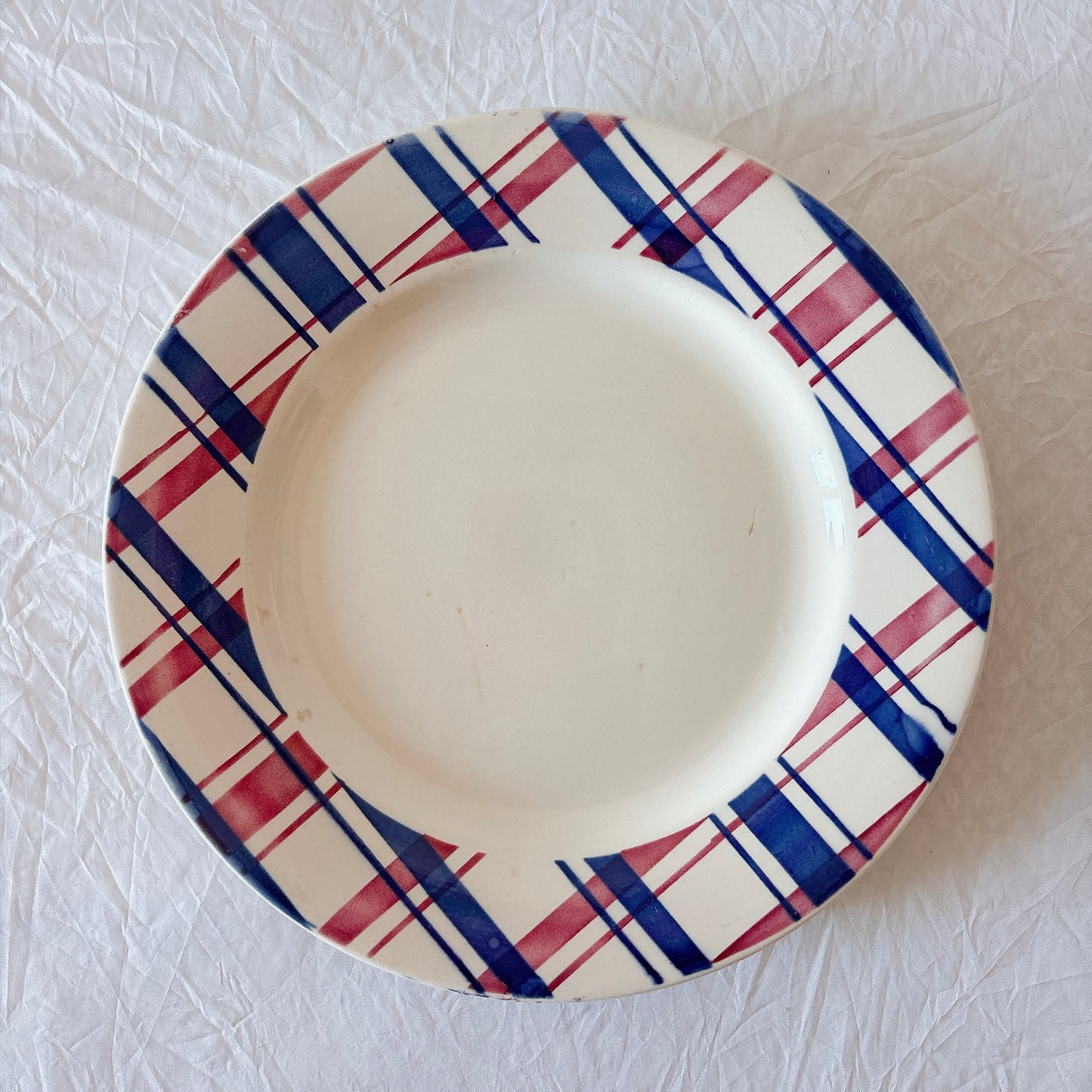 ディゴワンサルグミンヌ 『BASQUE』バスク柄 デイナープレート フランスアンティーク食器 フランス蚤の市　ブロカント 　バスクアンティーク