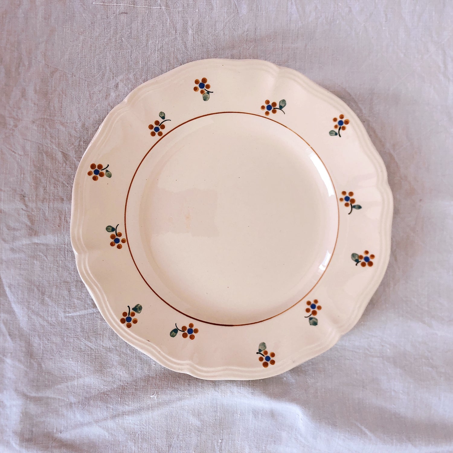 フランスアンティーク皿　食器　花リム平皿