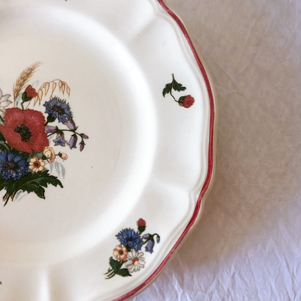 フランス サルグミンヌ sarreguemines アグレスト デザートプレート 20.7㎝  フランスアンティーク食器 フランス蚤の市・ブロカント