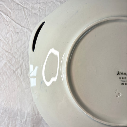 クレイユモントロー HBCM Béarn バスク柄 タルトプレート  バスク柄アンティーク フランスアンティーク食器　　蚤の市　ブロカント
