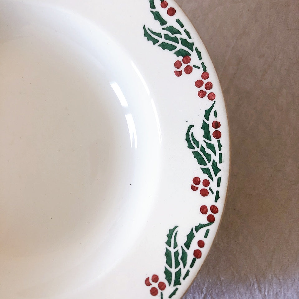 ご予約フランスアンティーク クレイユモントロー HOUX　柊　スーププレート・深皿 フランスアンティーク食器　ブロカント　蚤の市