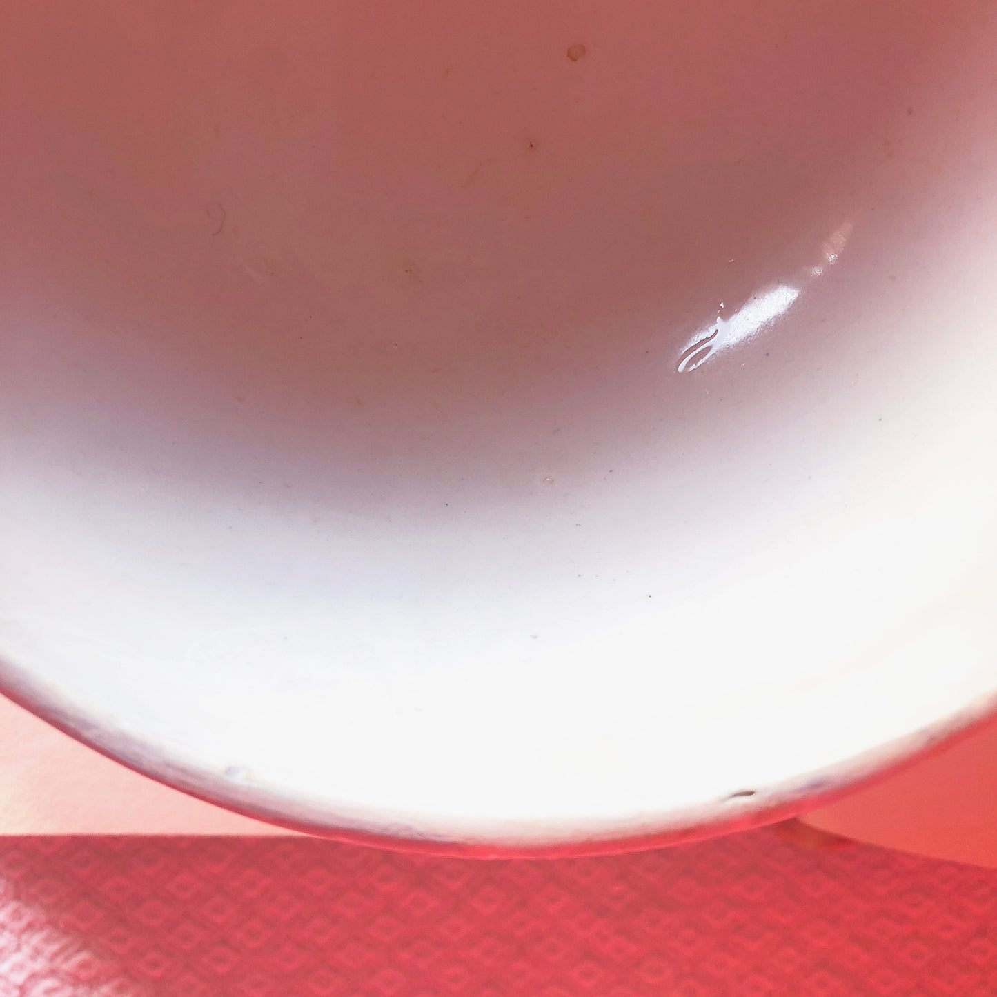 クレイユモントロー HBCM Béarn バスク柄カフェオレボウル「ボルドー・ダークブルー」フランスアンティーク・食器・皿・プレート ブロカント