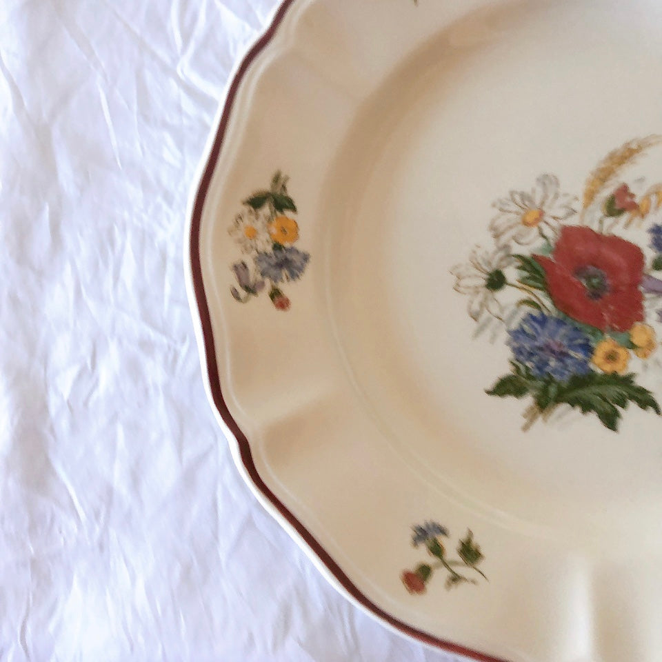 フランス サルグミンヌ sarreguemines アグレスト デザートプレート 20.7㎝  フランスアンティーク食器 フランス蚤の市・ブロカント