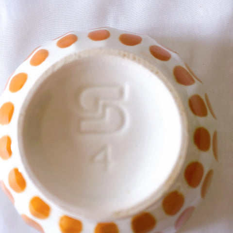 ディゴワン＆サルグミンヌ カフェオレボウル オレンジｘホワイト a フランスアンティーク食器　ブロカントアンティーク　蚤の市