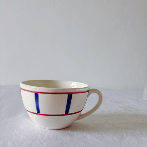 ディゴワンサルグミンヌ バスク柄 コーヒーカップ 200ml『ルージュ・マリン』 フランスアンティーク食器 蚤の市　ブロカント　バスク柄食器