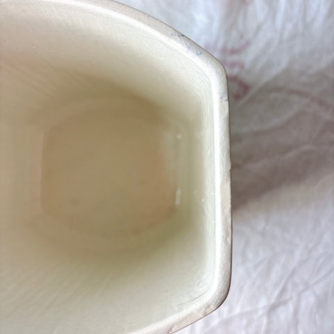 クレイユエモントロー  HBCM Béarn バスク柄 陶器キャニスター 「赤x青 」フランスアンティーク　ブロカント　蚤の市