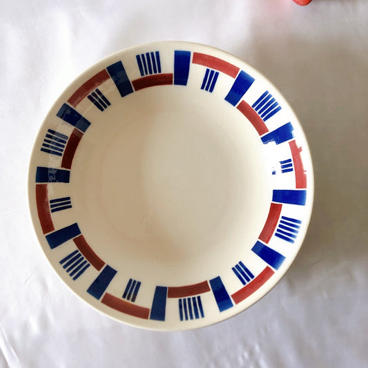 バドンヴィレー キャロットプレート 幾何学模様 B フランスアンティーク食器 フランス蚤の市・ブロカント