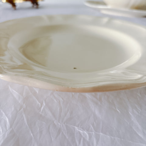 フランス ディゴワン＆サルグミンヌ 花リム ディナープレート 平皿 フランスアンティーク食器 ブロカント　蚤の市