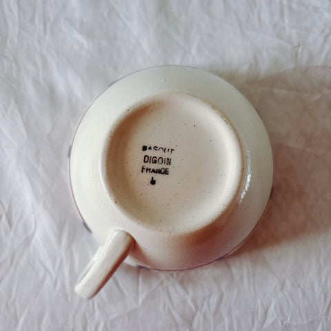 ディゴワンサルグミンヌ バスク柄 コーヒーカップ 200ml『ルージュ・マリン』 フランスアンティーク食器 蚤の市　ブロカント　バスク柄食器