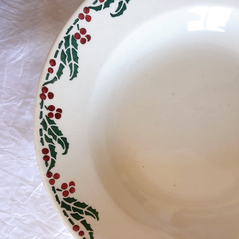 ご予約フランスアンティーク クレイユモントロー HOUX　柊　スーププレート・深皿 フランスアンティーク食器　ブロカント　蚤の市