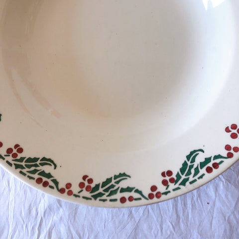 ご予約フランスアンティーク クレイユモントロー HOUX　柊　スーププレート・深皿 フランスアンティーク食器　ブロカント　蚤の市