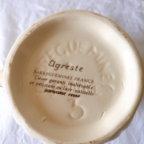 ディゴワンサルグミンヌ Digoin＆sarreguemines アグレスト ミルクポット　クリミエ フランスアンティーク食器 フランス蚤の市・ブロカント