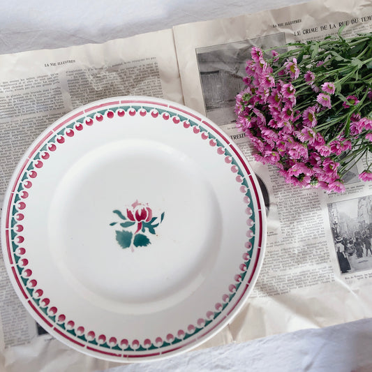 バドンヴィレー Badonviller CAMBON ラウンドプレート 大皿 ブロカント フランスアンティーク食器 ビンテージ食器