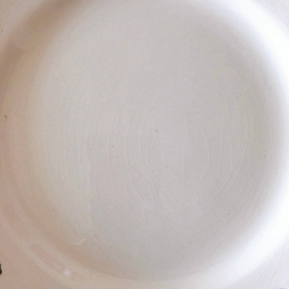 ご予約　フランスアンティーク クレイユモントロー HOUX　柊　ディナープレート　平皿 3枚セット　フランスアンティーク食器　ブロカント　蚤の市