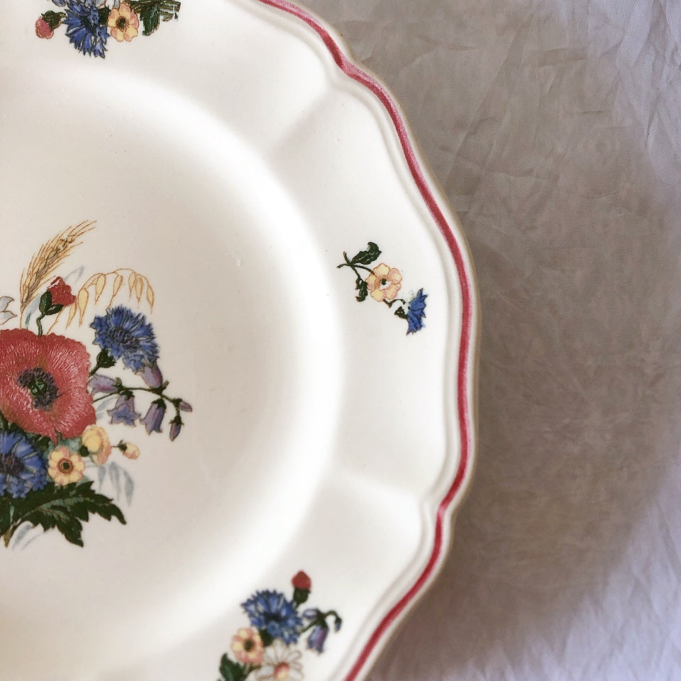 フランス サルグミンヌ sarreguemines アグレスト デザートプレート 20.7㎝  フランスアンティーク食器 フランス蚤の市・ブロカント