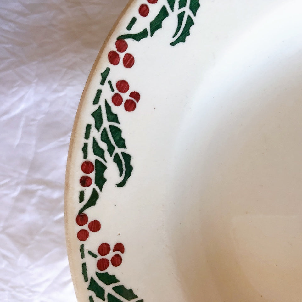 ご予約フランスアンティーク クレイユモントロー HOUX　柊　スーププレート・深皿 フランスアンティーク食器　ブロカント　蚤の市