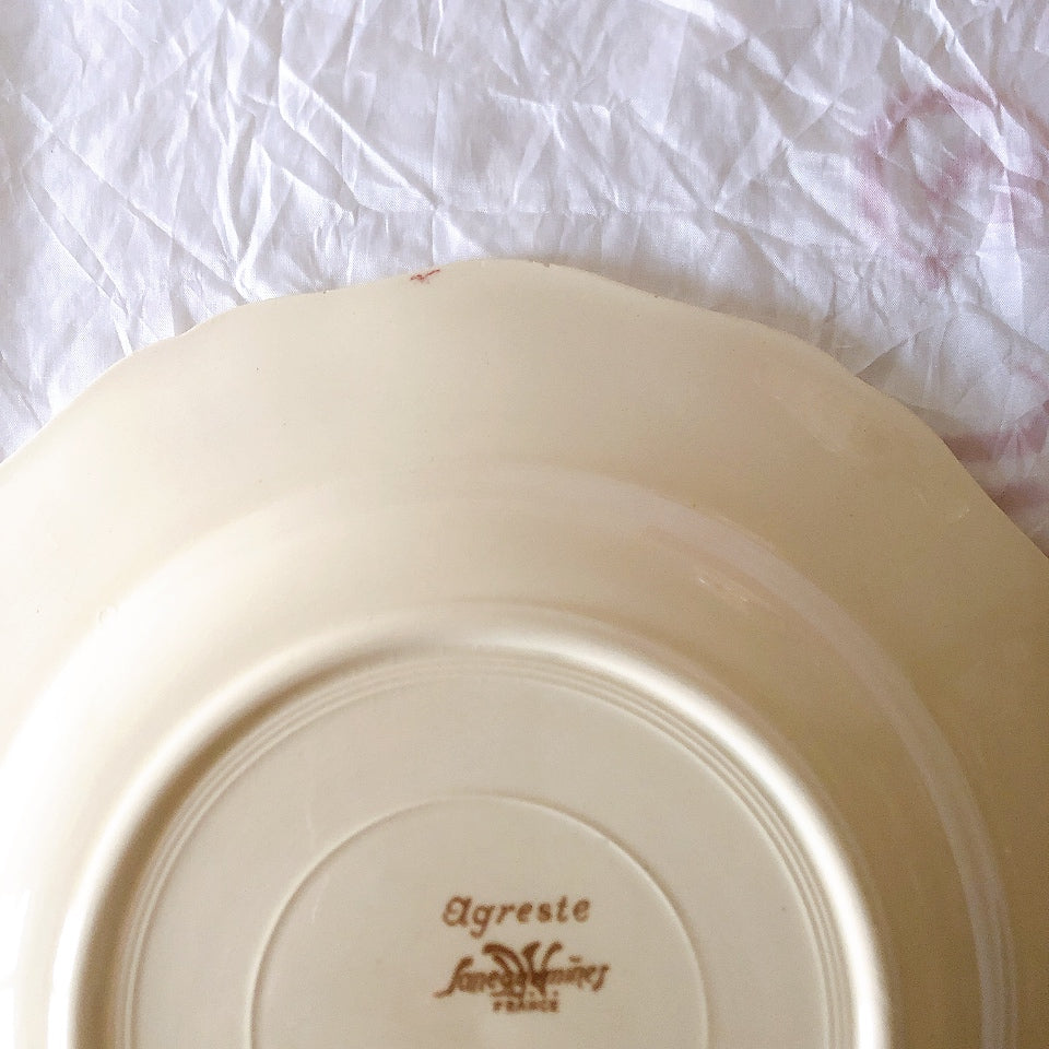 ディゴワンサルグミンヌ Digoin＆sarreguemines アグレスト 深皿 クルーズプレート フランスアンティーク食器 フランス蚤の市・ブロカント