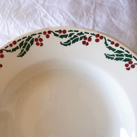 ご予約フランスアンティーク クレイユモントロー HOUX　柊　スーププレート・深皿 フランスアンティーク食器　ブロカント　蚤の市