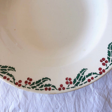 ご予約フランスアンティーク クレイユモントロー HOUX　柊　スーププレート・深皿 フランスアンティーク食器　ブロカント　蚤の市