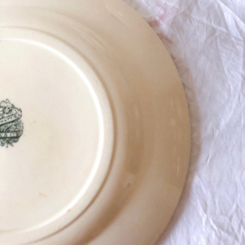 ヴィエイヤーボルドー ディナープレート／平皿 DATURA　ボタニカル模様 フランスアンティーク食器 ブロカントアンティーク　蚤の市