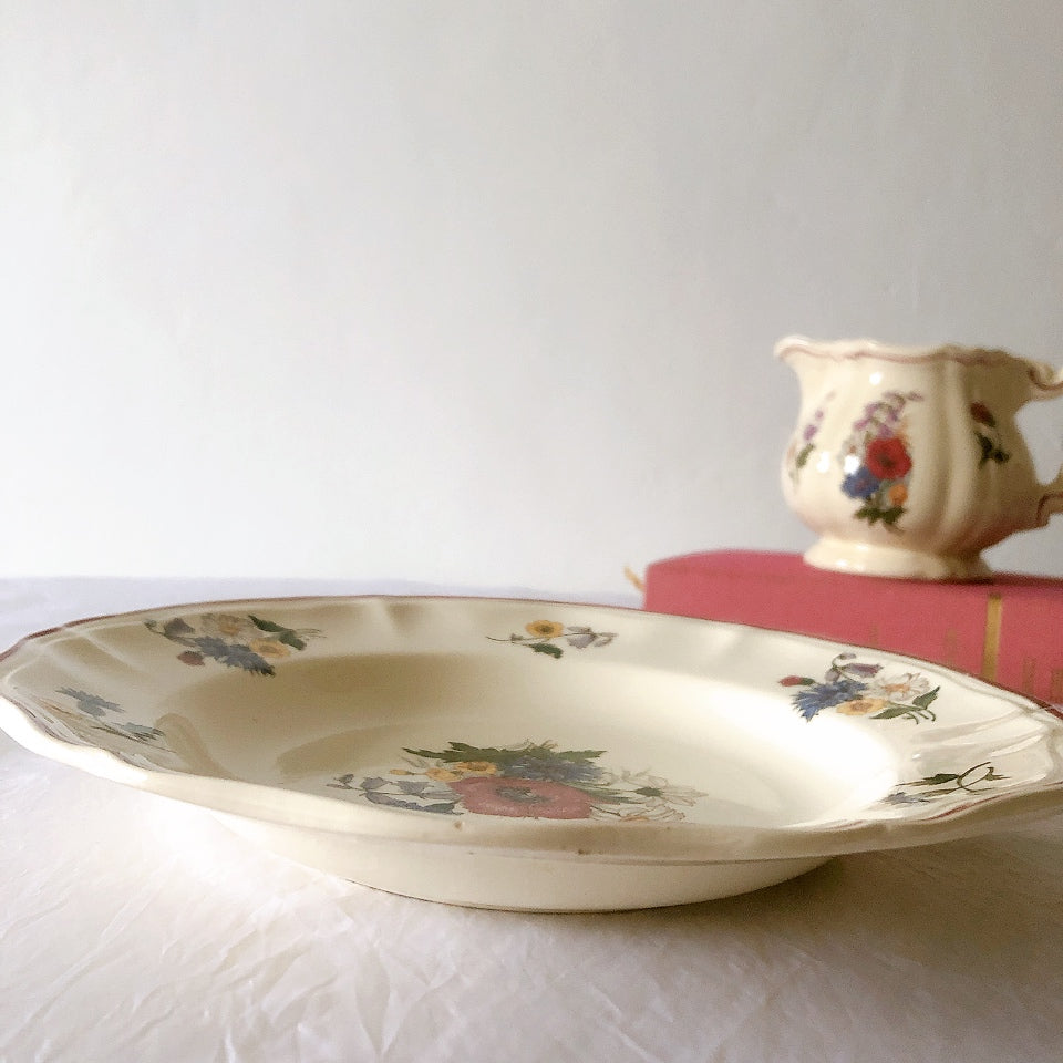 ディゴワンサルグミンヌ Digoin＆sarreguemines アグレスト 深皿 クルーズプレート フランスアンティーク食器 フランス蚤の市・ブロカント