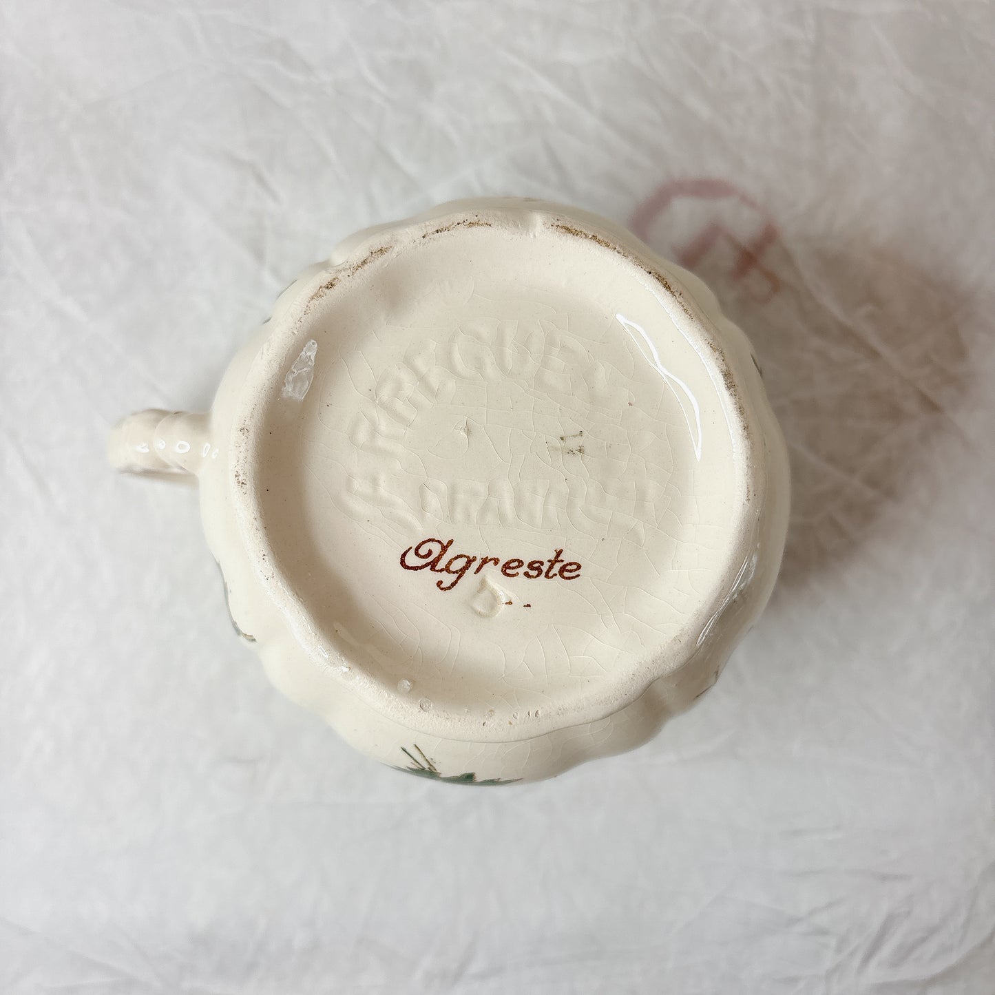 ディゴワンサルグミンヌ Digoin＆sarreguemines アグレスト ミルクポット　フランスアンティーク食器 フランス蚤の市・ブロカント