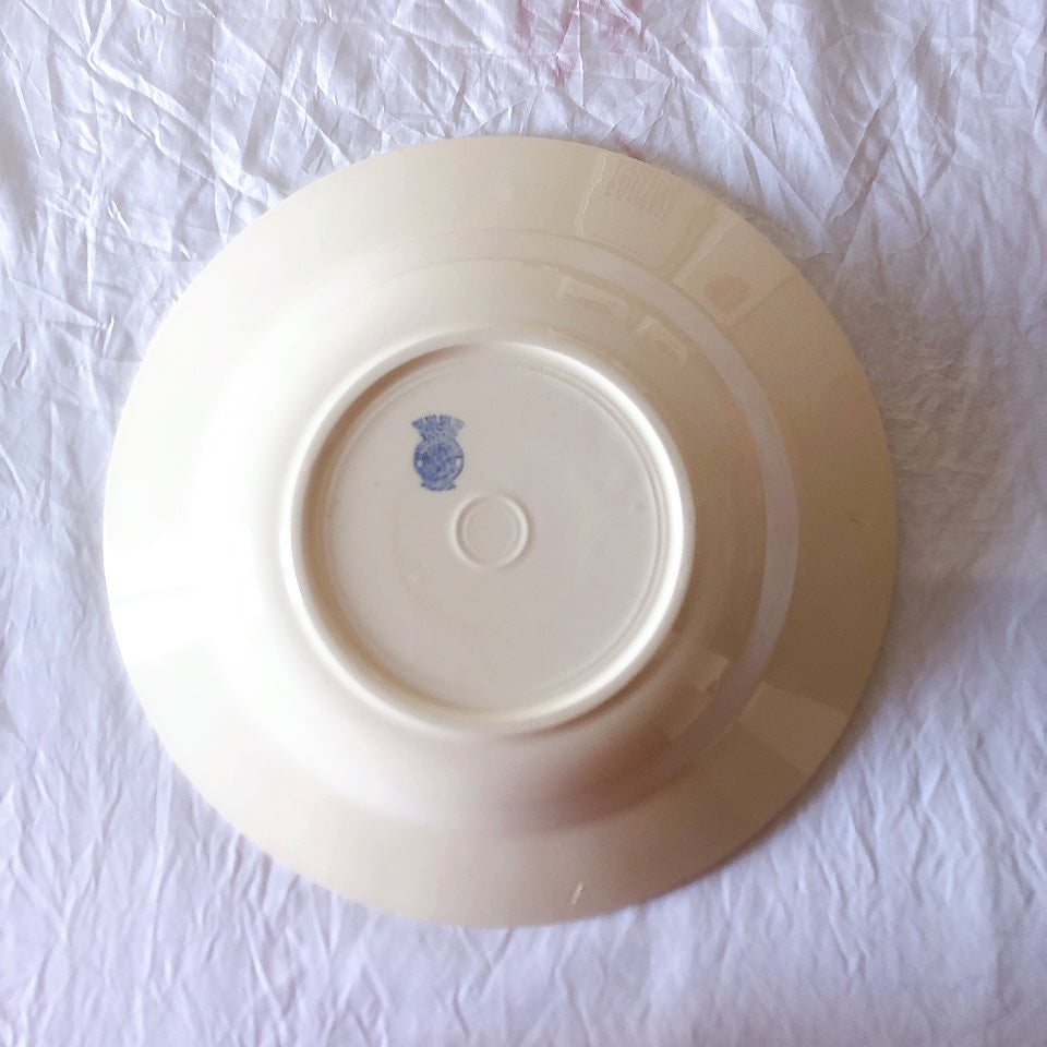 フランスアンティーク　バドンヴィレー　バラ柄スーププレート　深皿　フランスアンティーク食器 ブロカントアンティーク 蚤の市