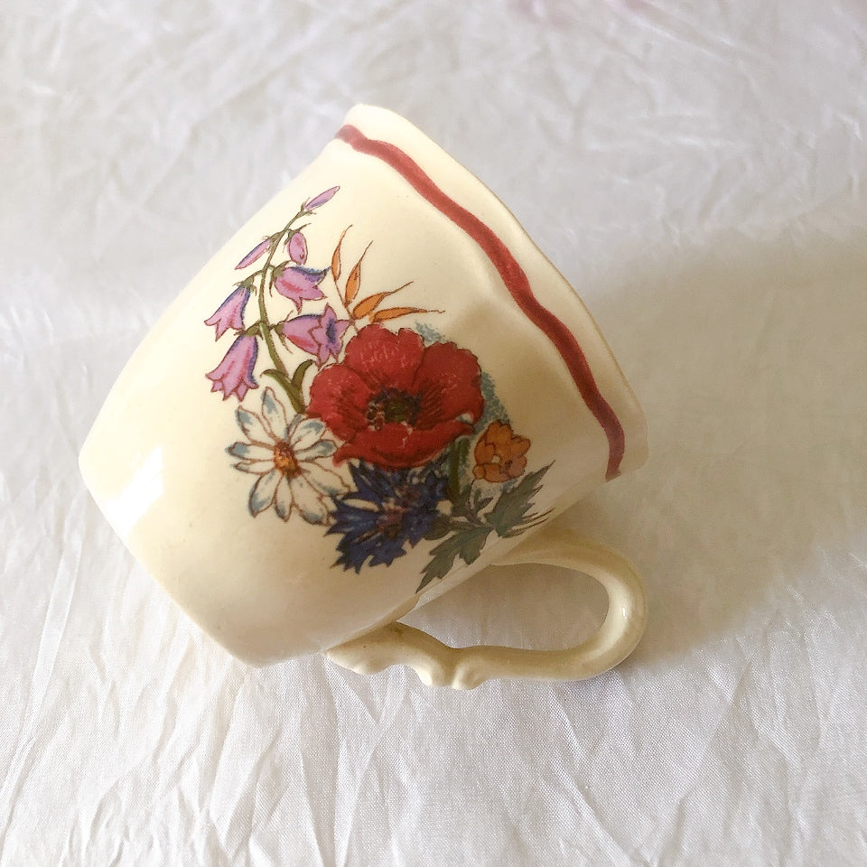 ディゴワンサルグミンヌ Digoin＆sarreguemines アグレスト コーヒーカップ＆ソーサー２客セット フランスアンティーク食器 フランス蚤の市・ブロカント