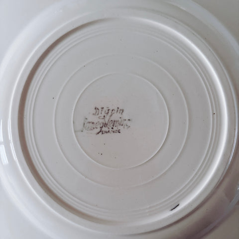 フランス ディゴワン＆サルグミンヌ 花リム ディナープレート 平皿 フランスアンティーク食器 ブロカント　蚤の市