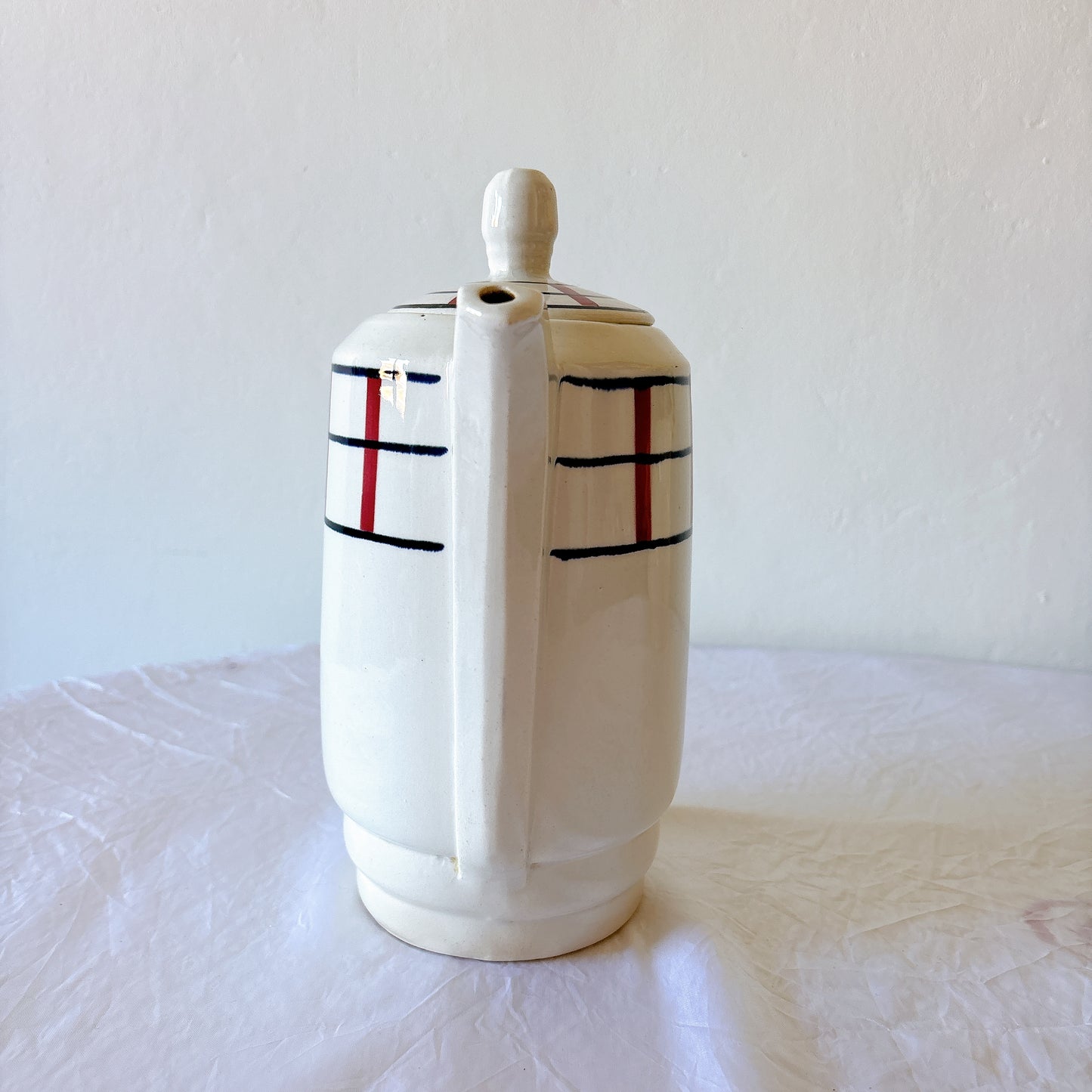 バスク柄 カフェオレポット 陶器 フランス製