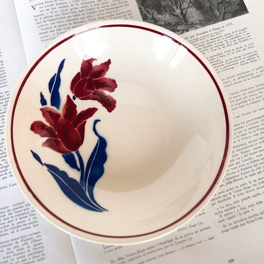 バドンヴィレー キャロットプレート チューリップ柄 C フランスアンティーク食器 フランス蚤の市・ブロカント