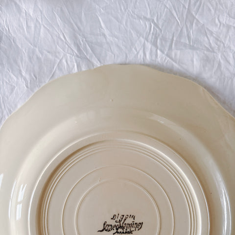 フランス ディゴワン＆サルグミンヌ 花リム ディナープレート 平皿 フランスアンティーク食器 ブロカント　蚤の市