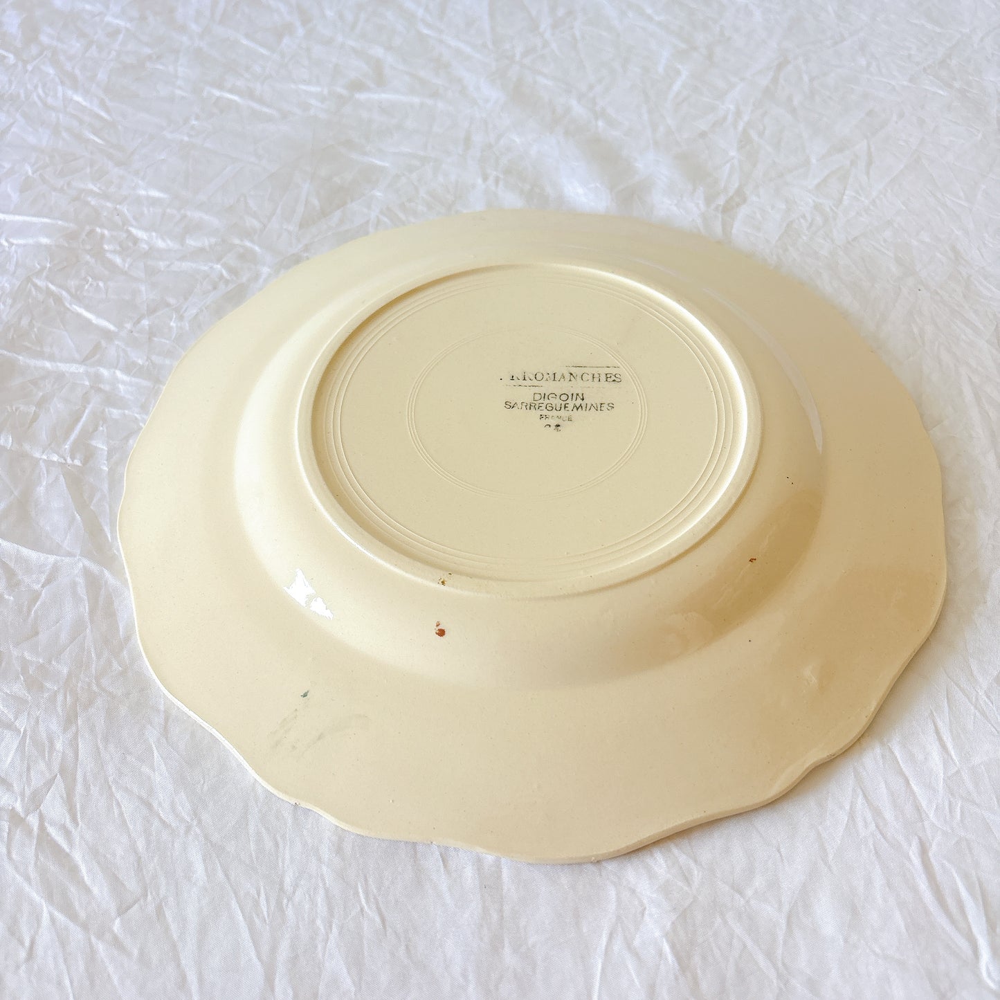 ディゴワンサルグミンヌ 『ARROMANCHES （アロマンシュ）』花リム ディナープレート　フランスアンティーク食器