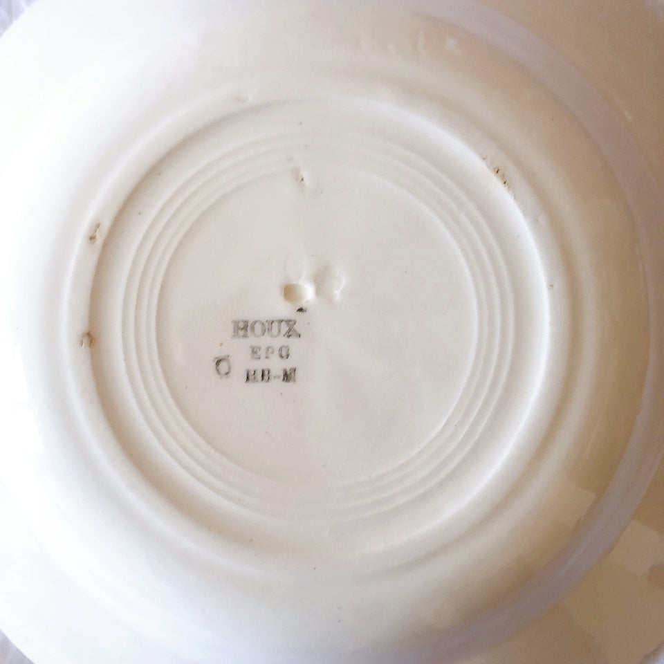 ご予約フランスアンティーク クレイユモントロー HOUX　柊　スーププレート・深皿 フランスアンティーク食器　ブロカント　蚤の市