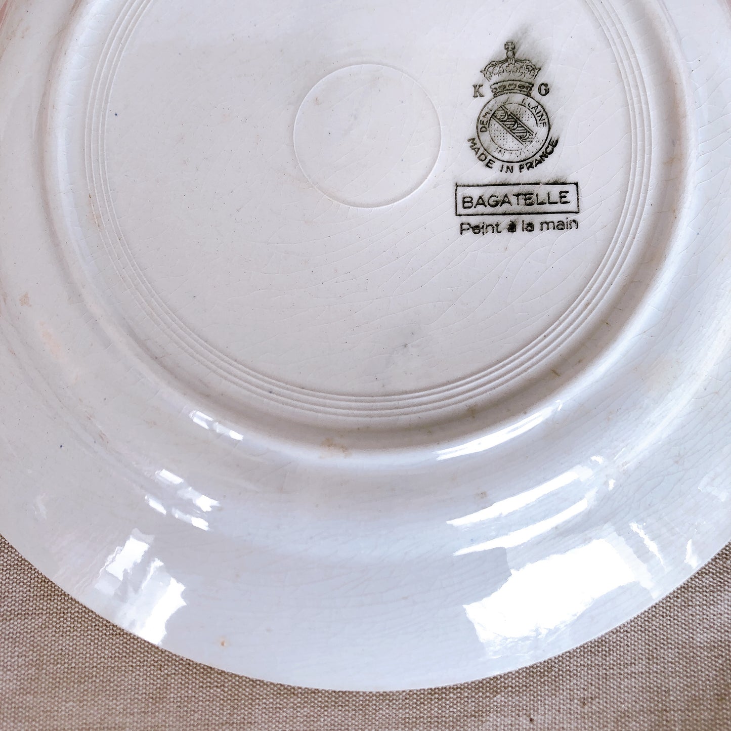 リュネヴィル K&G LUNEVILLE " MALOU"シリーズ ディナープレート 平皿 B フランスアンティーク食器　蚤の市　ブロカント